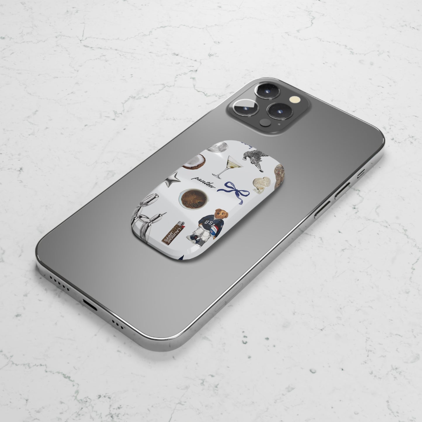 Navy Glam Phone Click-On Grip