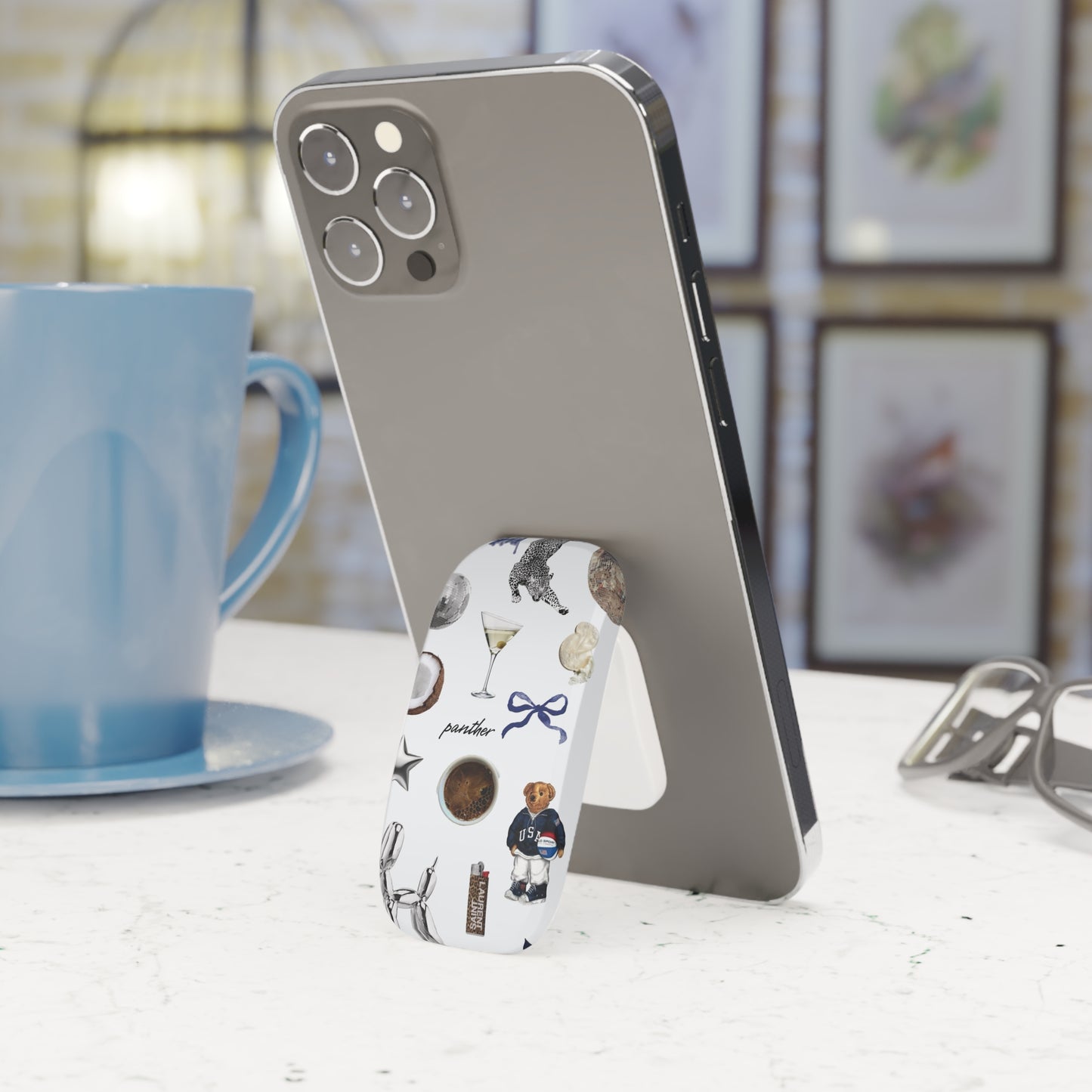 Navy Glam Phone Click-On Grip