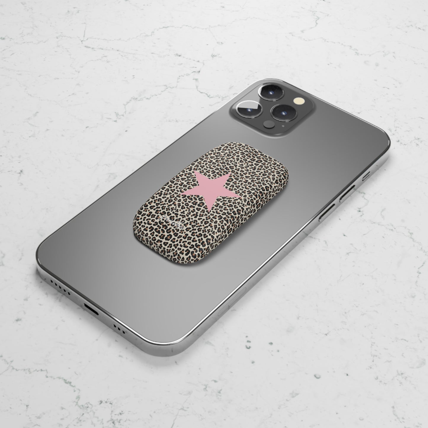 Leopard Star Phone Click-On Grip