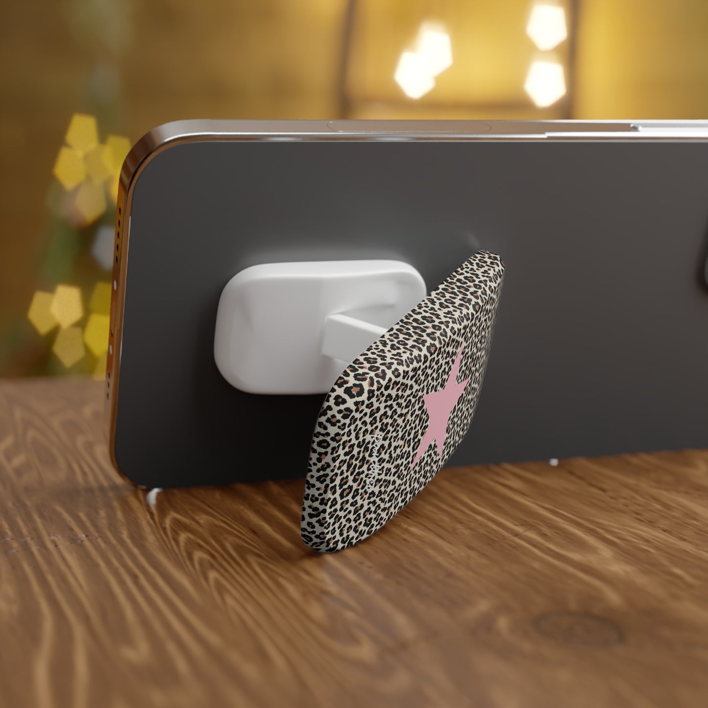 Leopard Star Phone Click-On Grip