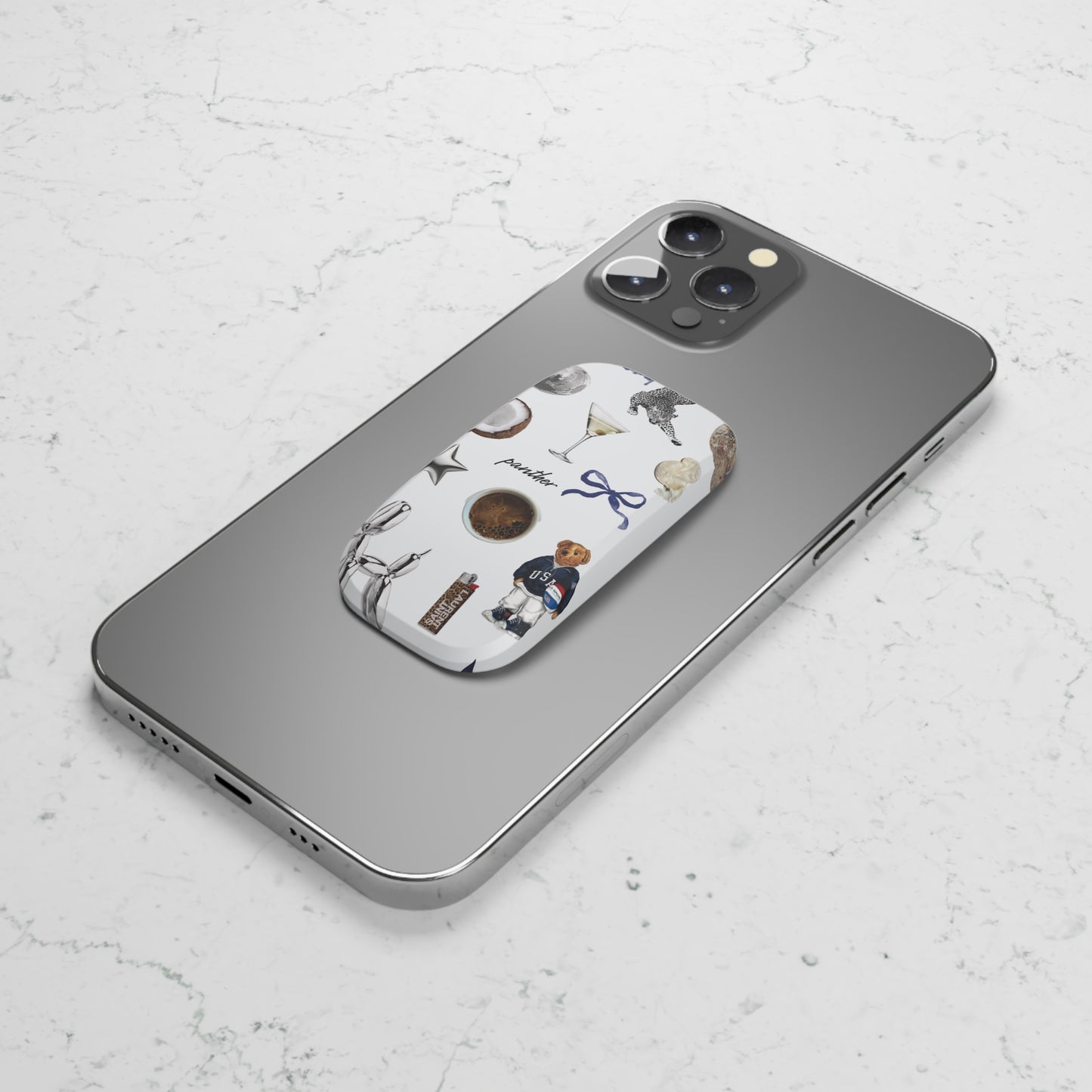 Navy Glam Phone Click-On Grip