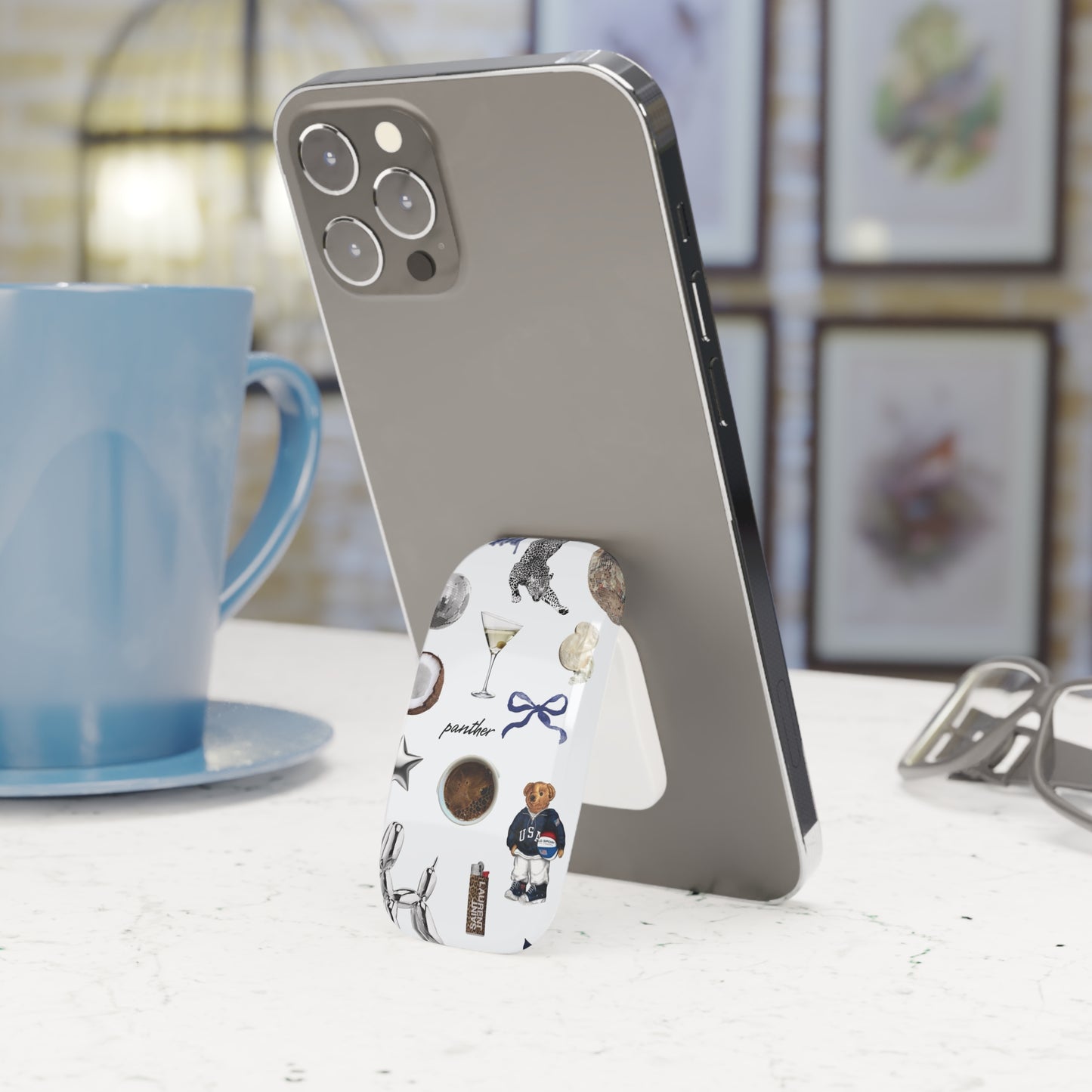 Navy Glam Phone Click-On Grip