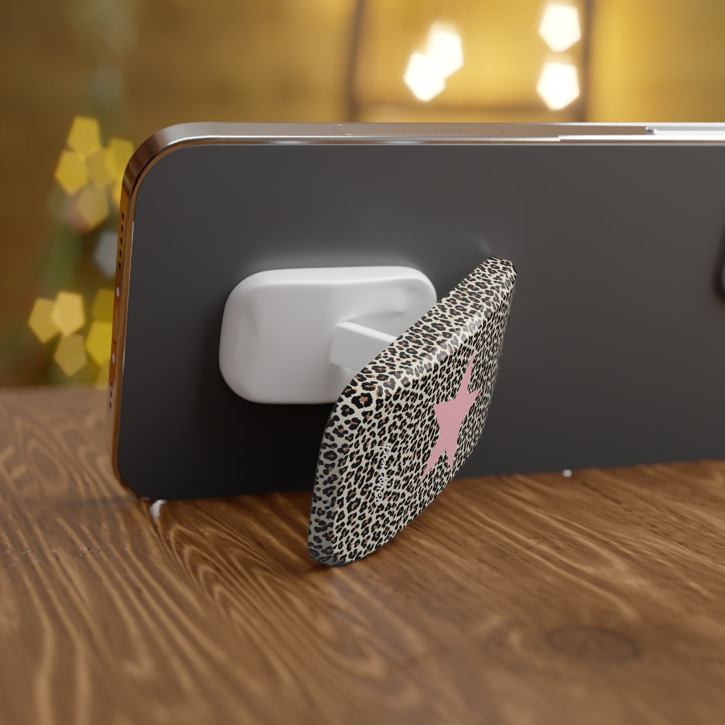 Leopard Star Phone Click-On Grip