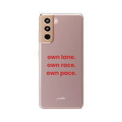 “Own Lane. Own Race. Own Pace.” Clear Case