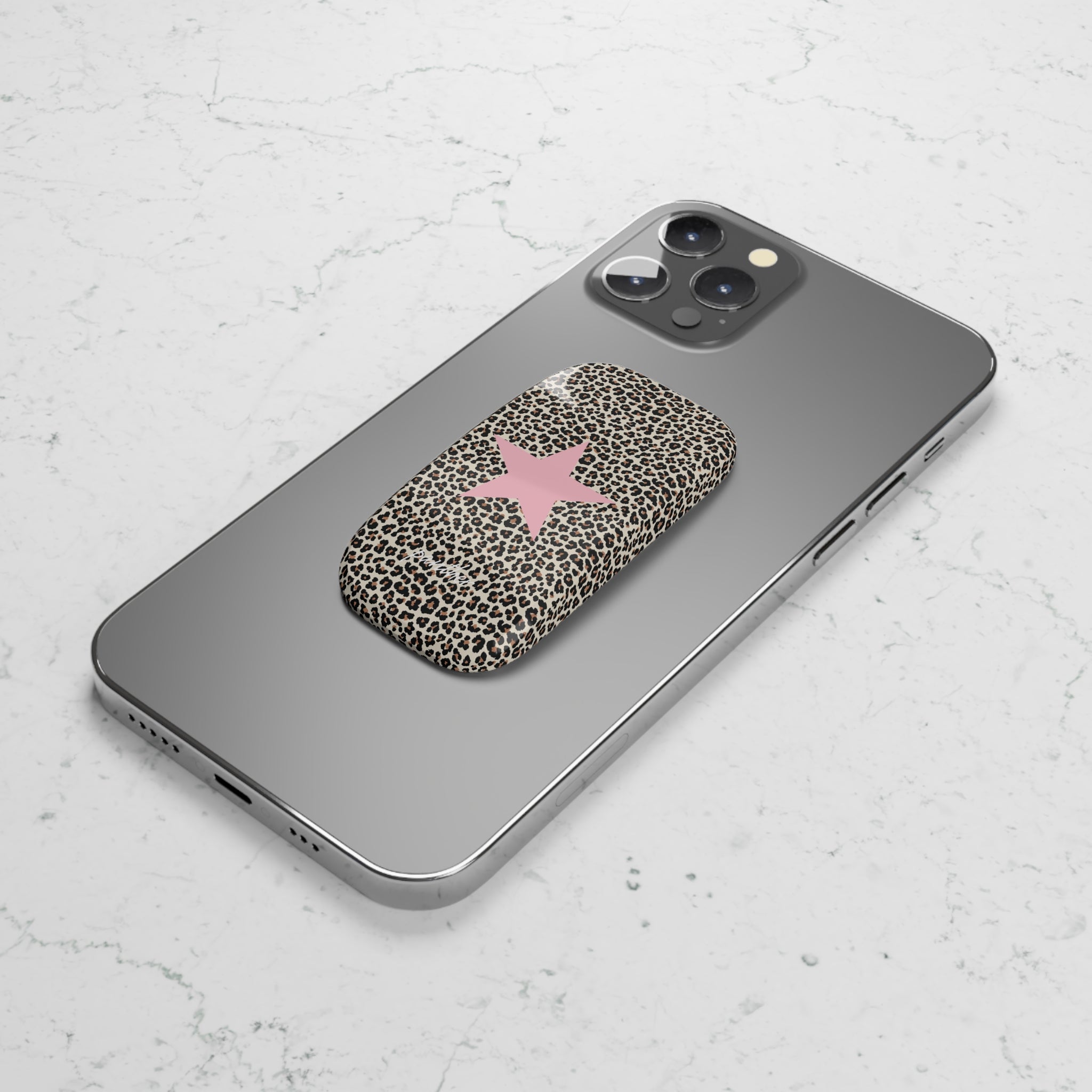 Leopard Star Phone Click-On Grip
