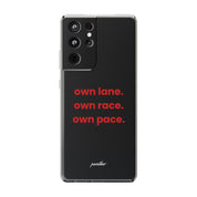 “Own Lane. Own Race. Own Pace.” Clear Case
