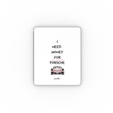 "I Need Money For A Pink Porsche" (White) Apple iPad Case
